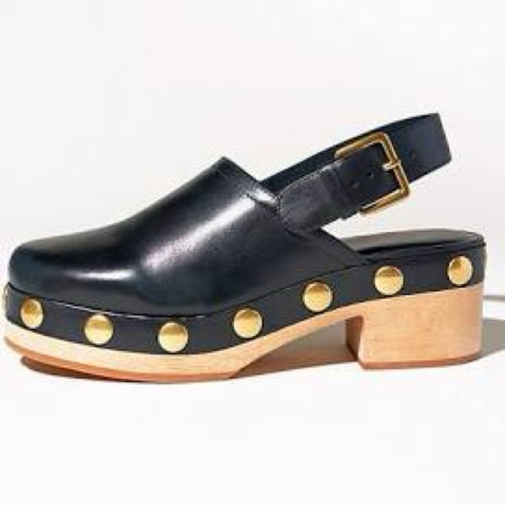 Charlotte Stone Jona Clogs Black Leather Studded 8